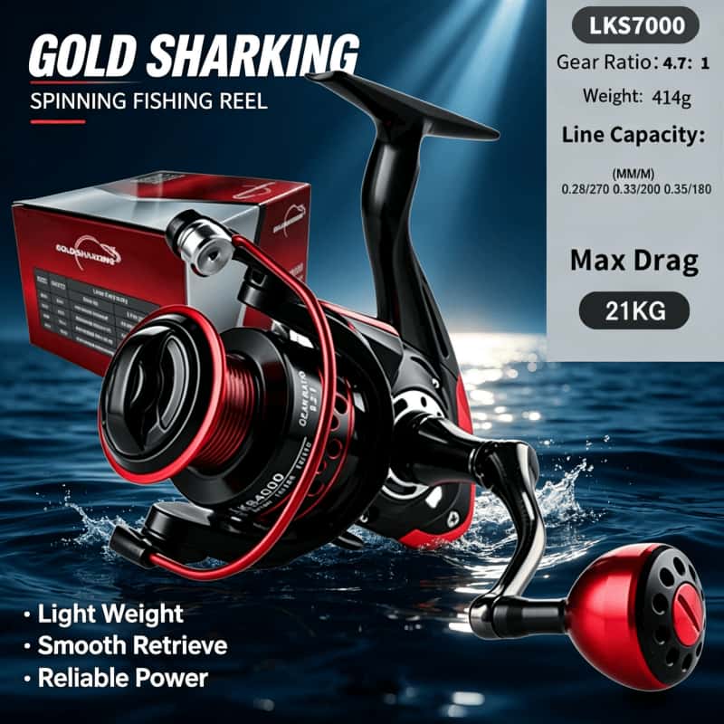 Fishing Equipment Daiwa - GOLD SHARKING-Spinnrolle, ultraleichte Metall-Angelrolle, Angelwerkzeug, 2000-7000,