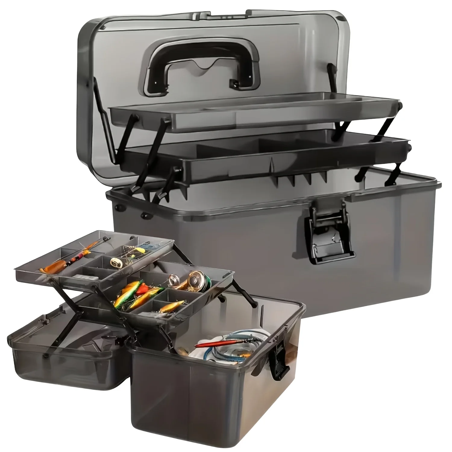 Surf Fishing Equipment - Langlebige PE-Angelausrüstungsbox | Große Kapazität, schwarzes