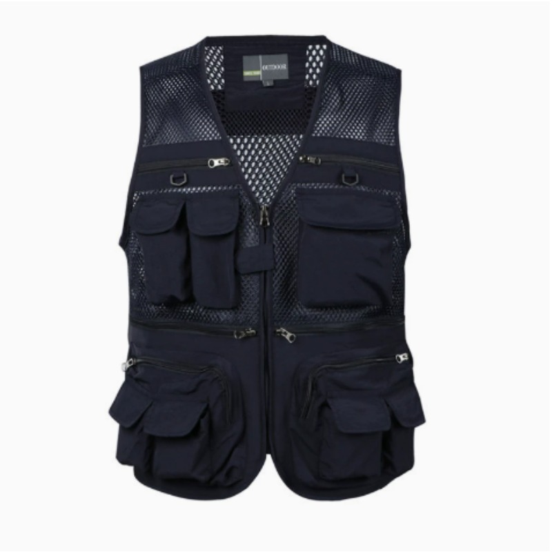 Fishing Vest Jacket - Herren Outdoor-Anglerweste Sommer Einfarbig Mehrere Taschen