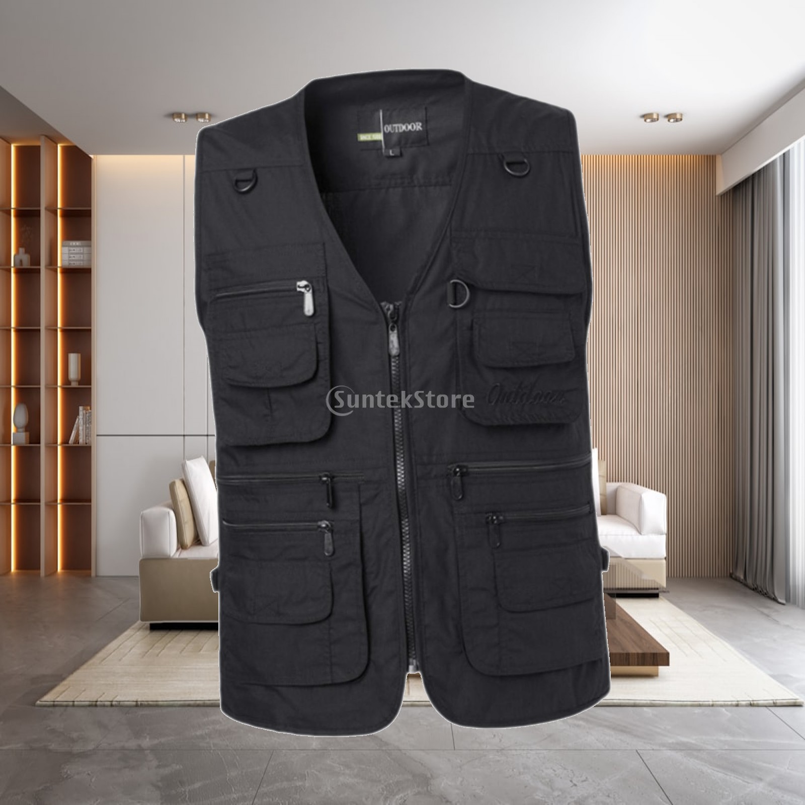 Fishing Vest Jacket - Mesh-Fliegenfischerweste Verstellbare Utility-Arbeitsweste Mehrtaschen-Outdoor-Jacke für Wandern
