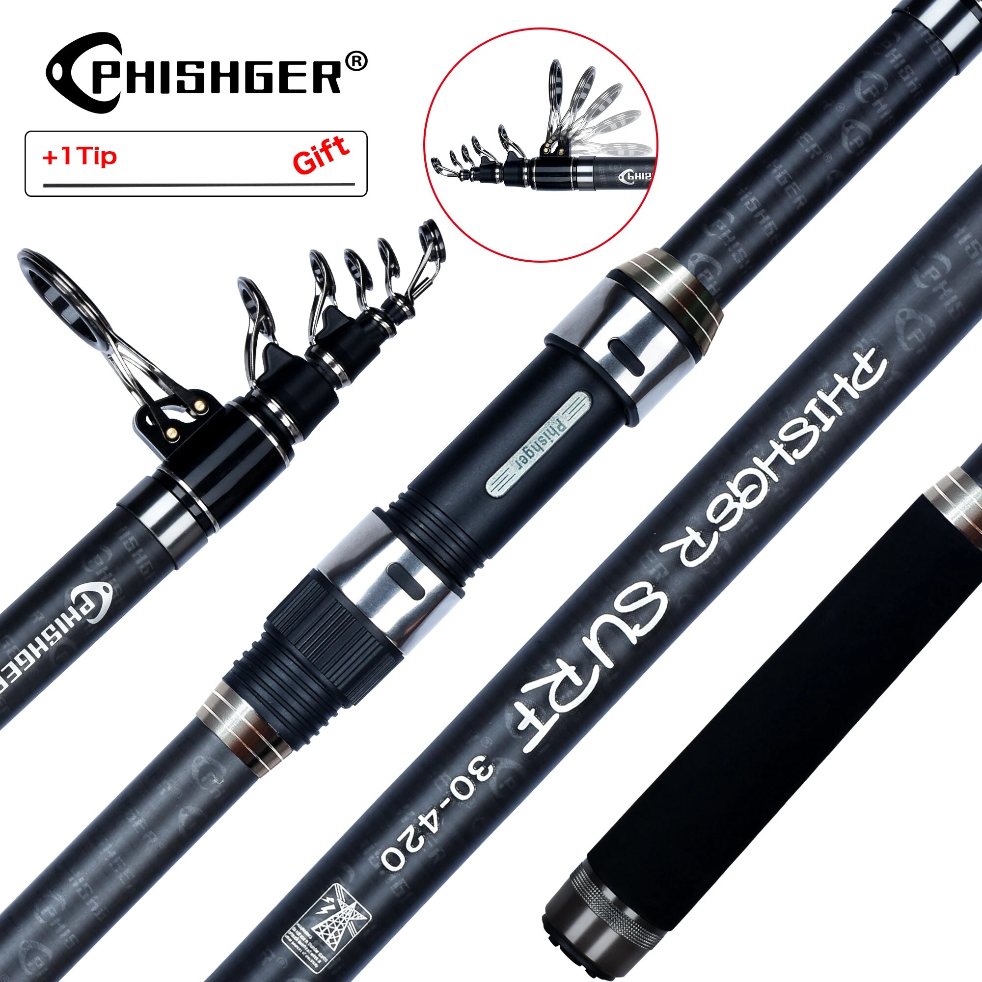 PHISHGER Teleskop-Surf-Spinnru – Surf Fishing Equipment Bewertung und Preis