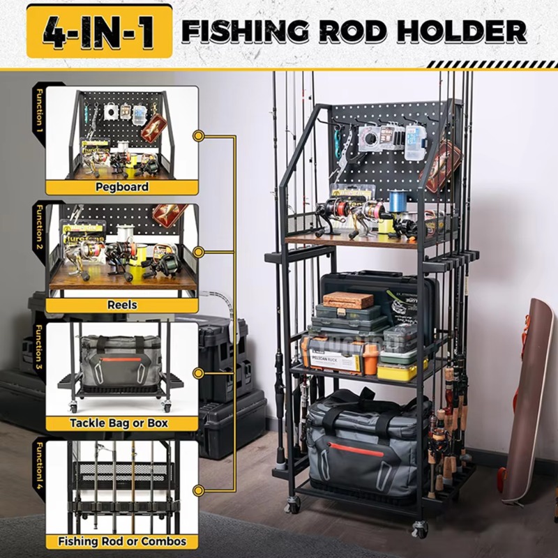 Aufbewahrungsregal für Angelau – Fishing Equipment Rod Bewertung und Preis
