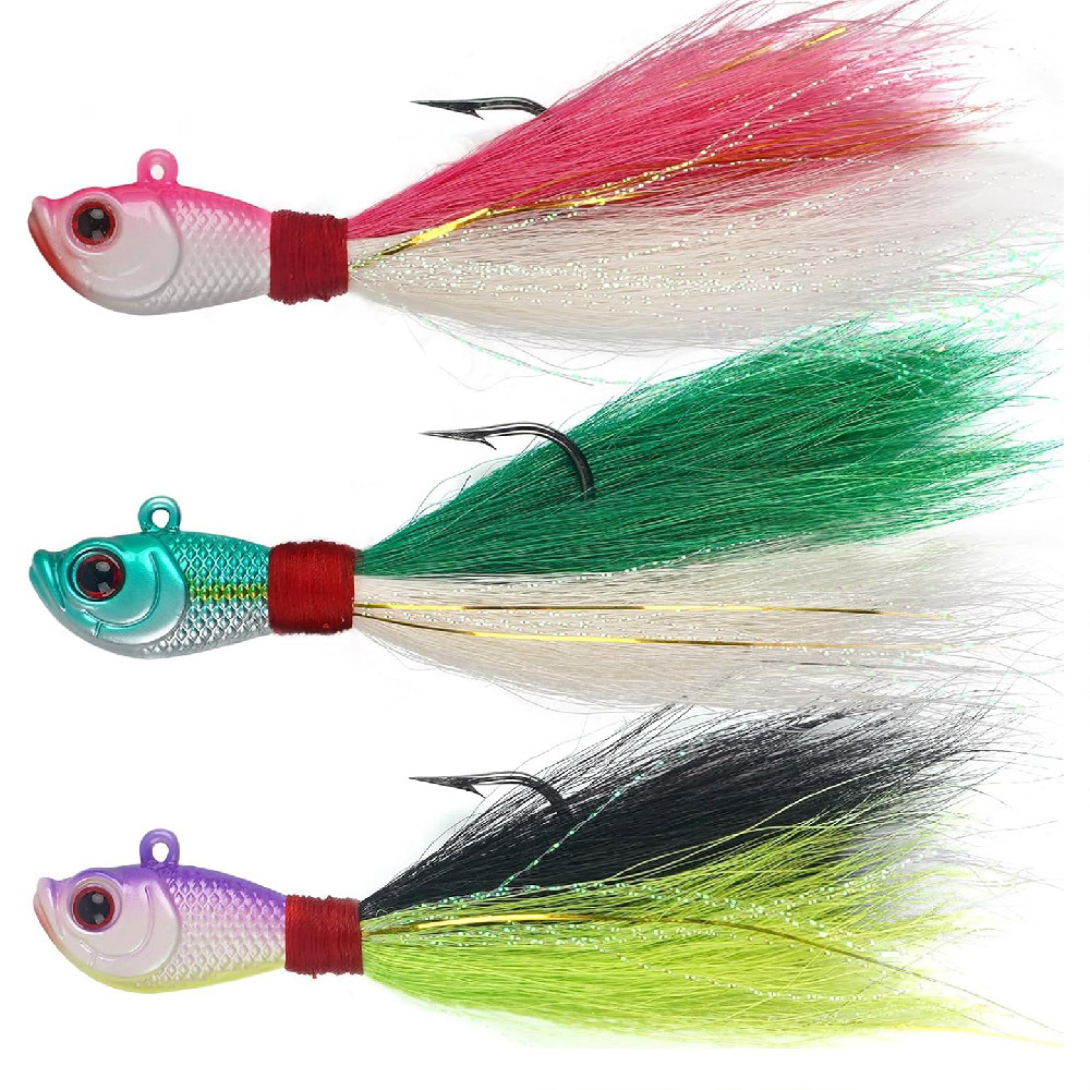 3 Stück Bucktail Jigs Salzwass – Surf Fishing Equipment Bewertung und Preis